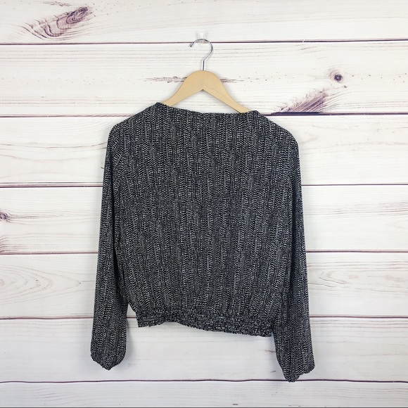 DIVIDED Black Polka Dot Mock Neck Blouse Sz 4 - Picture 5 of 7